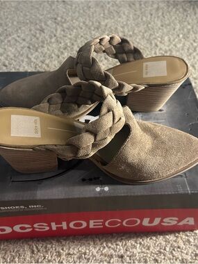 Dolce Vita Randae Braided Strap Suede Block Heel